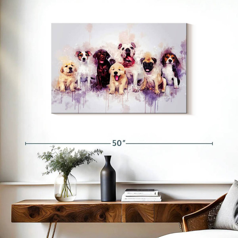 Chiots de chien, H 24 po x l 36 po