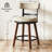 Modern Bar Stools, 26" Thick Upholstered Barstools with Curved Frabic Backrest&Solid Wood Legs&Matte Metal Frame, Counter Height Bar Stools for Kicthen Island,Khaki-331791072-331791074