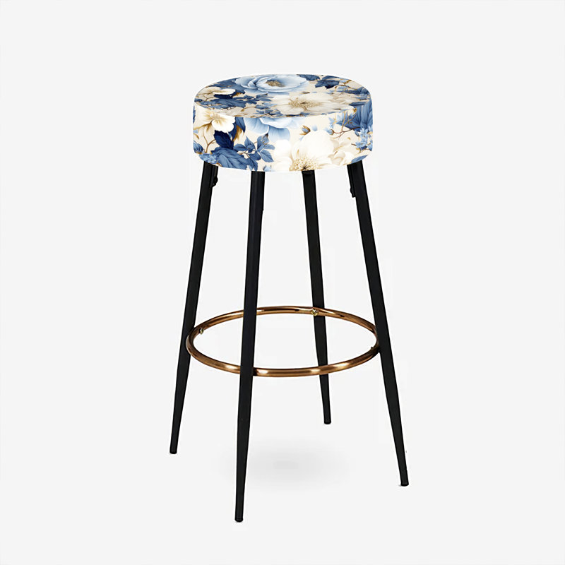 Ensemble de 2 tabourets de bar Blue and White Flower Radiance II