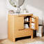 Meuble-lavabo moderne adouci de 30 po avec lavabo en bois de pin et en céramique, dossier ouvert, tiroir inférieur spacieux, portes à fermeture en douceur avec style, grain naturel, tablette réglable,