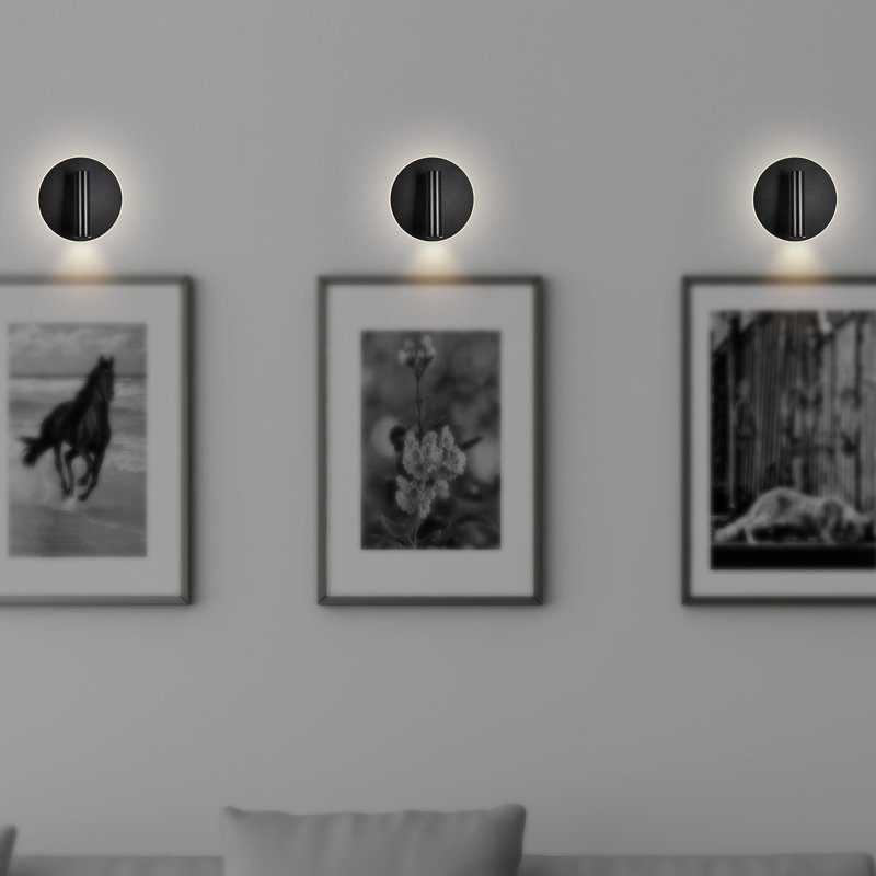 6-Inch Integrated LED Round Wall Sconce – Matte Black Finish, Ideal for Hallways, Bedrooms, and Living Rooms, Matte Black