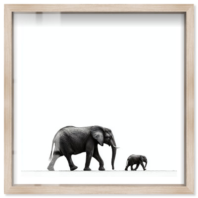 Mother Baby II Shadowbox Print Western Wall Decor by Notoriart, Blonde Frame Blonde Frame, 24 x 24