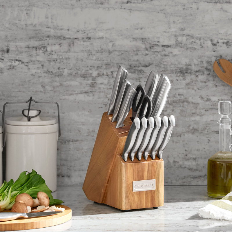 Cuisinart 15pc Elite Series Stainless Steel Block Set with Acacia Block