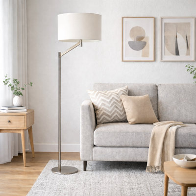 Brushed Nickel Modern Livingroom Floor Lamp