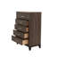 Commode en bois massif avec rangement à 1 tiroir 5 pièces