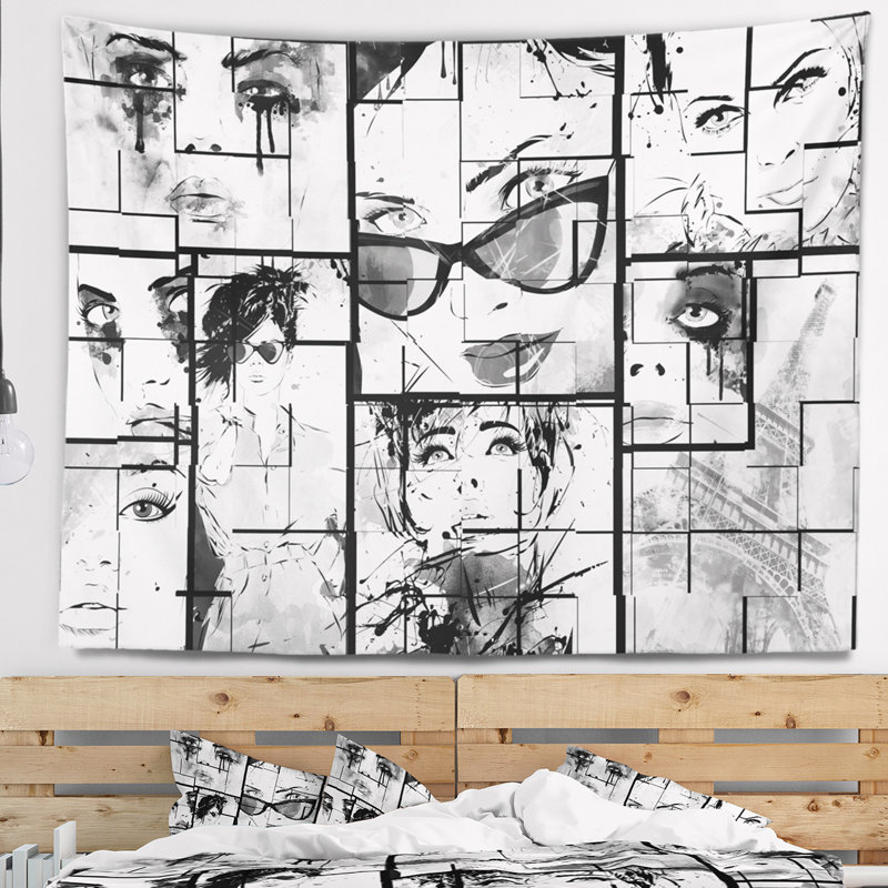 Abstract Polyester Tapestry, 32" H x 39" W