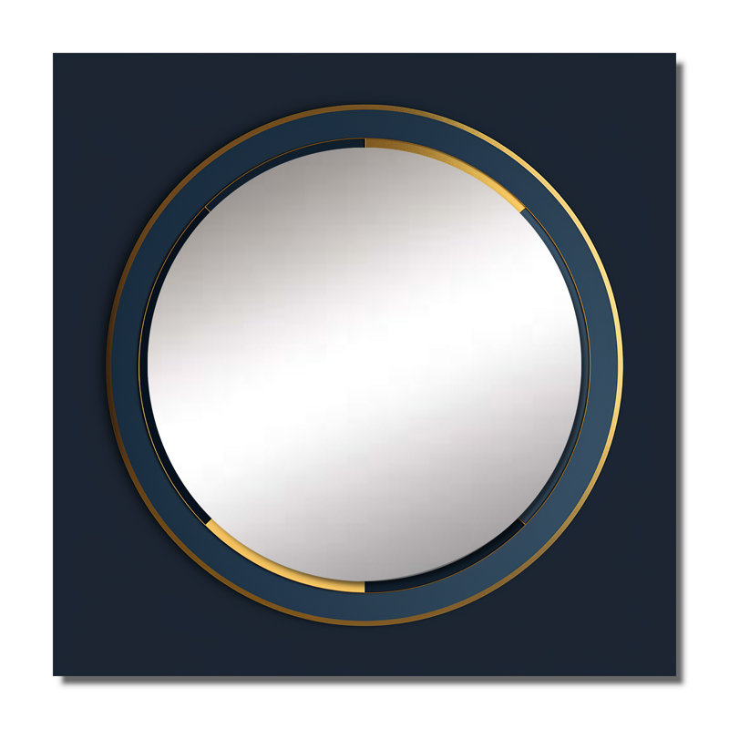 Demeka - Grand miroir carré géométrique pour décoration murale, 23 po x 23 po