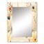 Budowski motif de fleurs de prairie beige - miroir floral, miroir mural décoratif floral, impression d'art en métal-1228021288