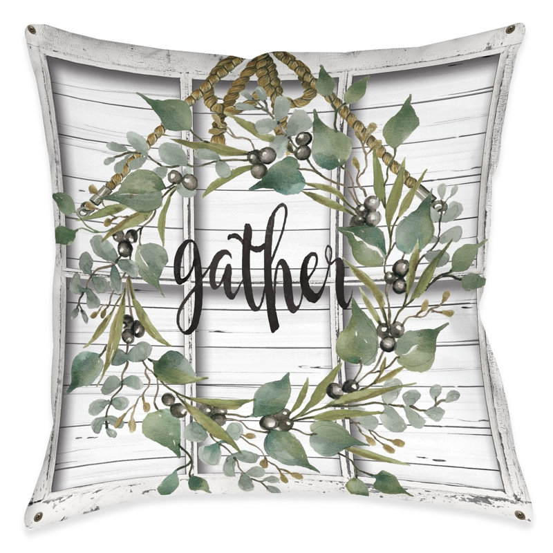 Coussin décoratif d'intérieur Farmhouse Wreath
