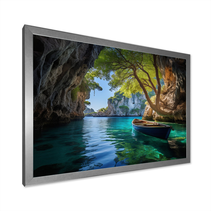 Bennith " Greece Zakynthos Secrets I ", Cadre simple argenté, H 34 po x l 44 po