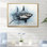 Minimalisme, requin bleu I, reproduction d'art sur toile