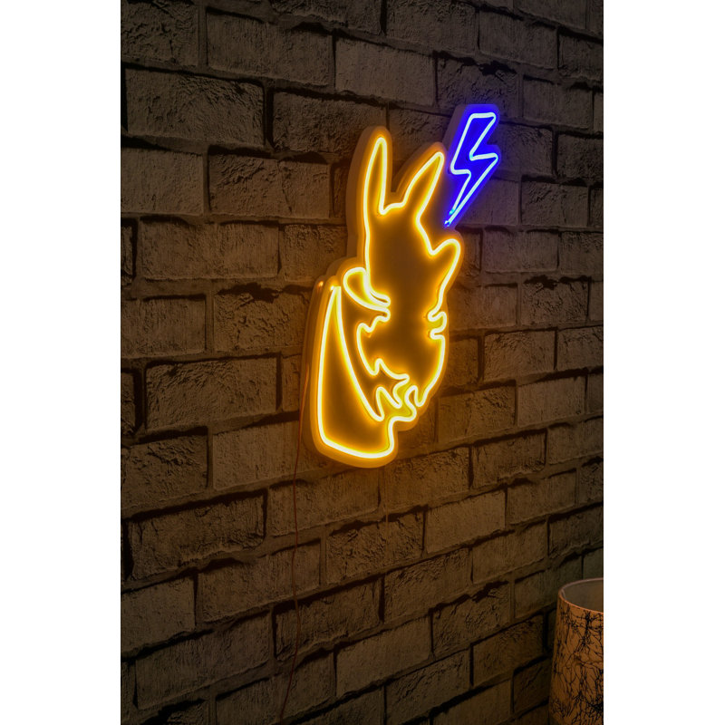 Flexible Neon LED Lighting Strip, Waterproof IP67, 29 x 18.1 x 0.8 inches | 12V DC, 25.2W, 350 Lumens, Yellow & Blue | Built-In Wall Hanging System, On/Off Switch, Perfect for Home Decor & Events