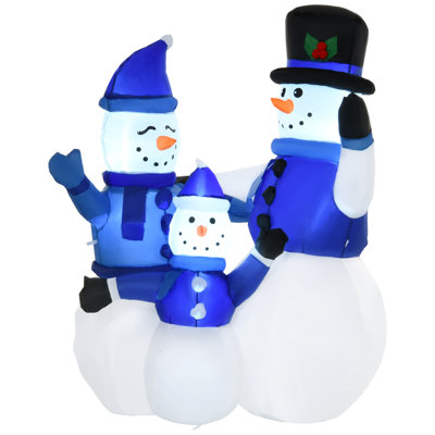Famille de bonhommes de neige gonflables