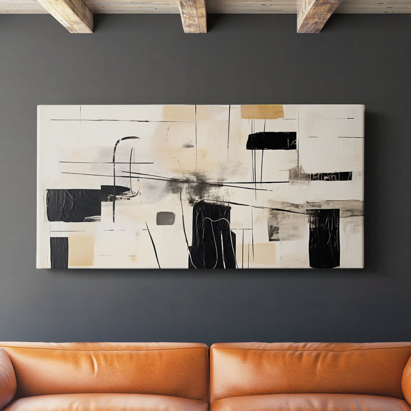 Abstrait, série CCR-XXXV, toile tendue avec châssis, prête à être accrochée, H 16 po x l 32 po