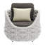 Fauteuil club 34 po et coussin décoratif gris et blanc 34 po