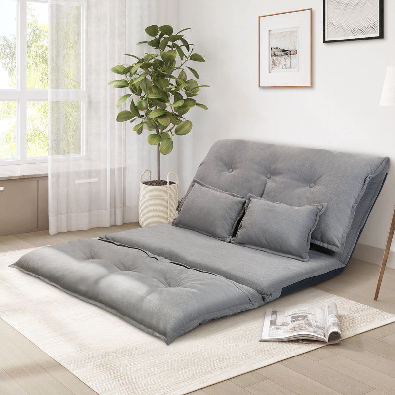 Lit d'invité. Tapis de jeu. Plancher de gymnase. Canapé. Un seul matelas suffit. La housse est lavable., Simple, Gris