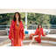 Shawl Neck Kimono Red