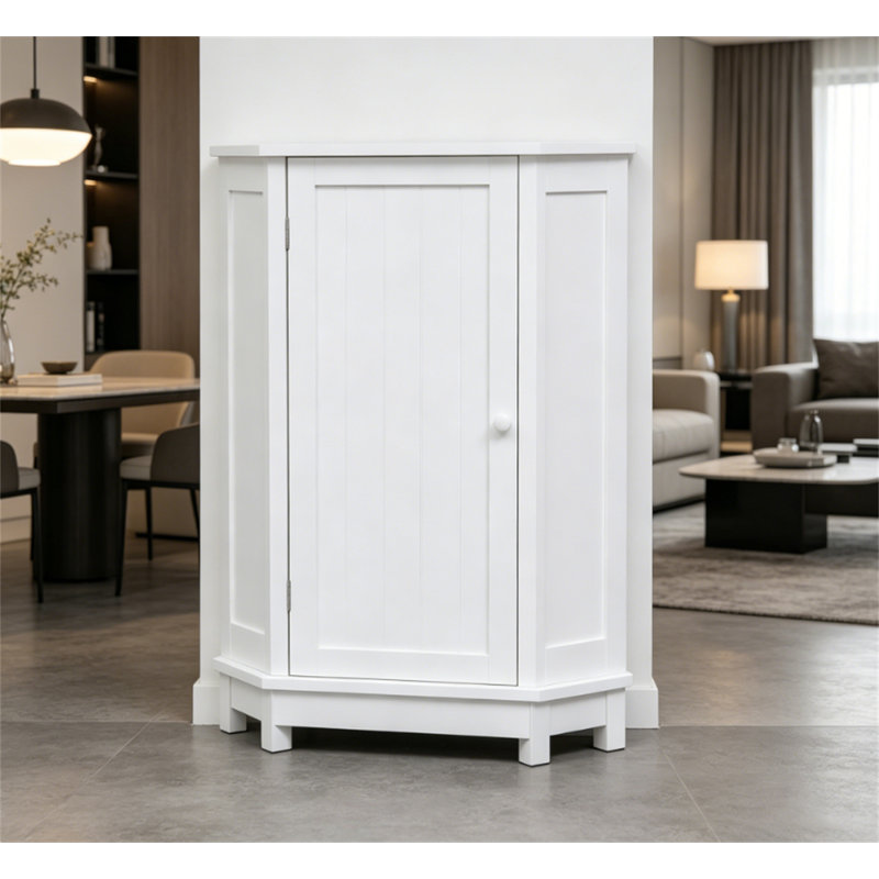Armoire de salle de bain Armoire de rangement de coin triangulaire avec tablette ajustable 