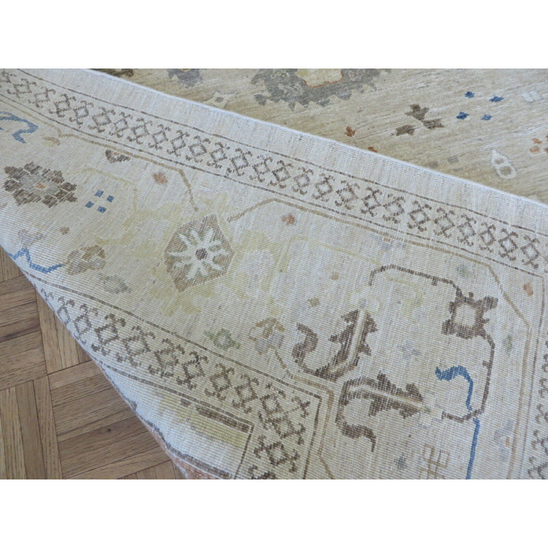 Tapis de zone en laine 9 pi 11 po x 11 pi 9 po one-of-kind à la main noué la Drumm