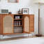 Vitrine de rangement simple en rotin-121708621