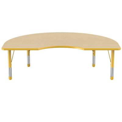 48" x 72" Kidney T-Mold Activity Table with Adjustable Legs