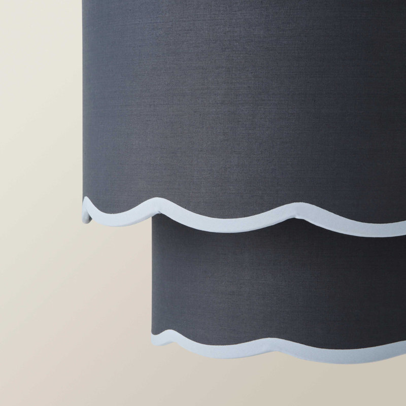 25cm H Blended Fabric Drum Lamp Shade ( Slip-On ), Blue