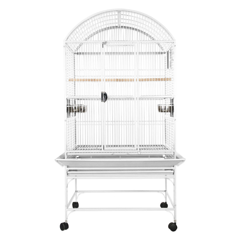 Grande cage dôme supérieure blanche, Blanc pur, 63" H x 32" L x 23" W