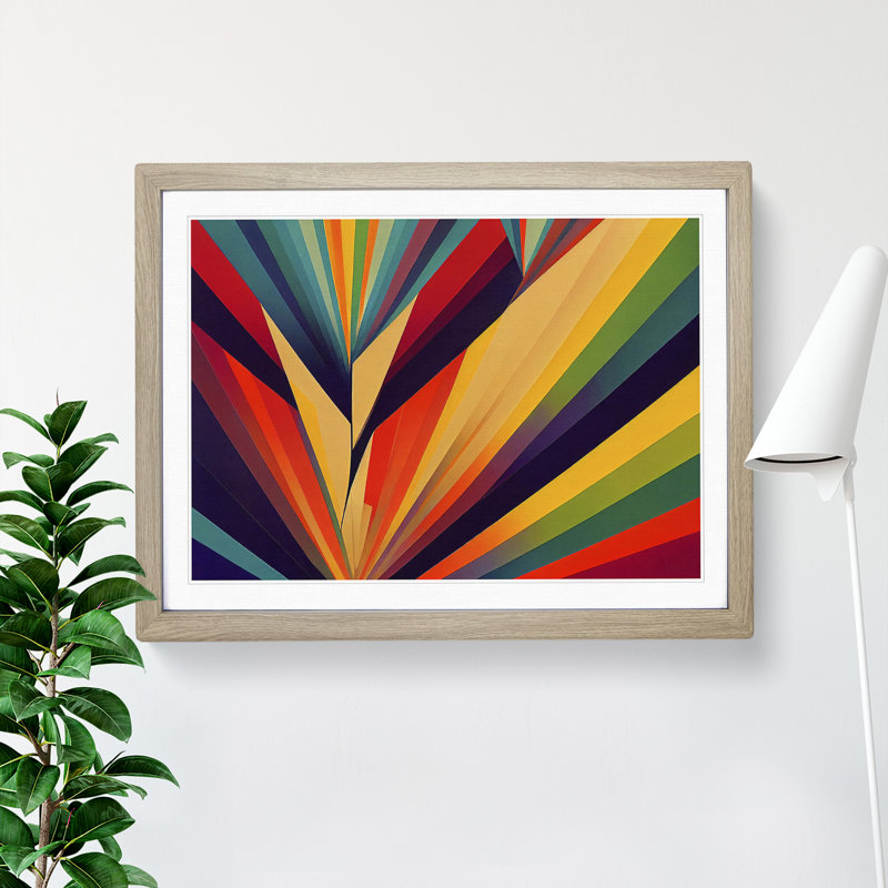 Prism Abstract Vol.2 - Single Picture Frame Print, 46cm H x 64cm W x 2cm D, Oak Framed