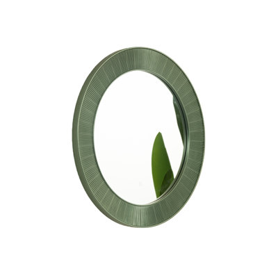 Miroir de 31 po Cyclis, miroir décoratif en polyuréthane à cadre vert épais, trois températures de couleur disponibles, convenant à la salle de bain, à la chambre à coucher, au salon, au couloir, au vestibule, etc.