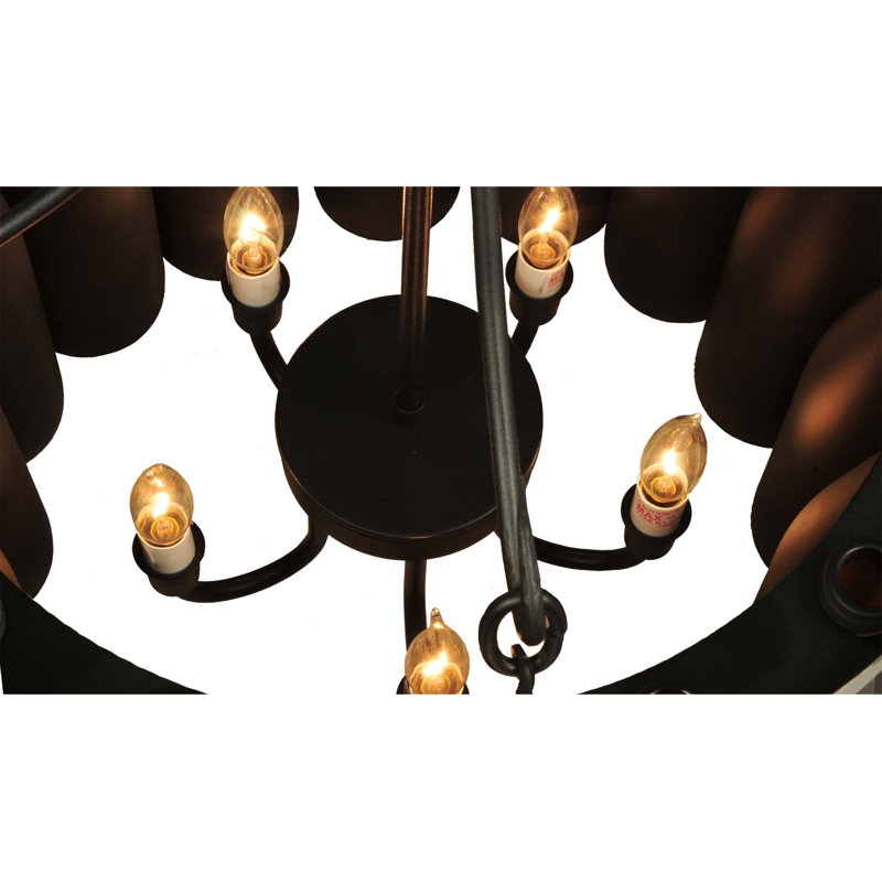 Tuscan Vineyard Black 5-Light Wine Bottle Chandelier