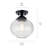 Myren 1-Light Black Semi-Flush Mount Light with Clear Seeded Glass Shade