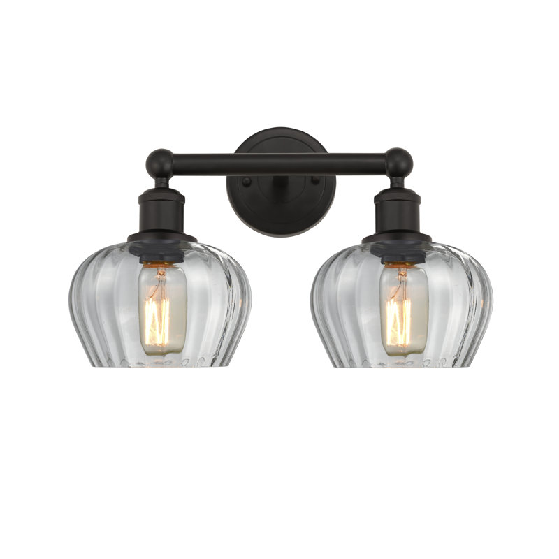 Éclairage pour meuble-lavabo 2 lumières 15,5 pouces Noille, Transparent, Bronze huilé