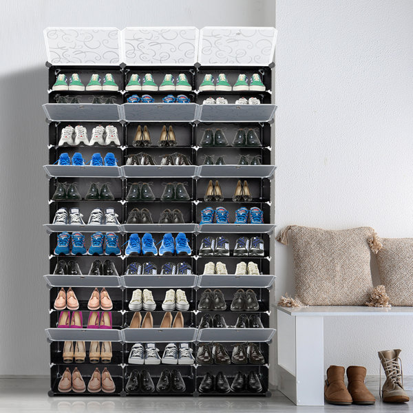 Rebrilliant 72 Pair Stackable Shoe Storage Cabinet & Reviews | Wayfair