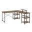 Bureau industriel en L avec tablettes de rangement (sans les chaises de bureau) Techni Mobile