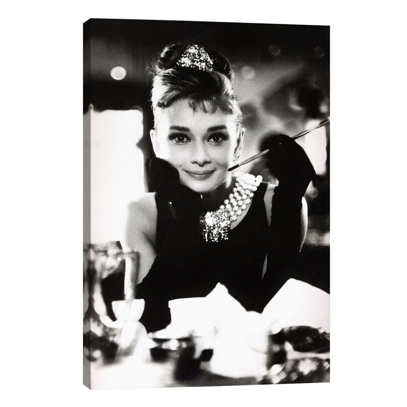 A Smiling Audrey Hepburn by Radio Days - Wrapped Canvas Print, 66.04 cm H x 45.72 cm W x 3.175 cm D