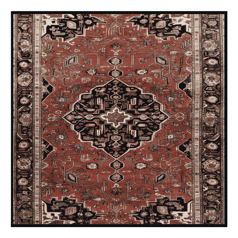 Tapis brun lavable à la machine, Carré 3 pi