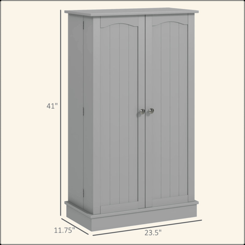 Garde-manger autoportant de 41 po - portes doubles, étagères totales à 17 niveaux (12 portes + 5 intérieures) et tablettes réglables