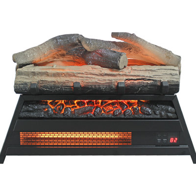 Foyer électrique infrarouge 23 po, insert à bûches 3D, 1 500 W de chaleur, 5 000 / h, luminosité de flamme réglable, 11 options de température, télécommande, / ul, utilisation intérieure 23 po avec chauffage et température, télécommande, double