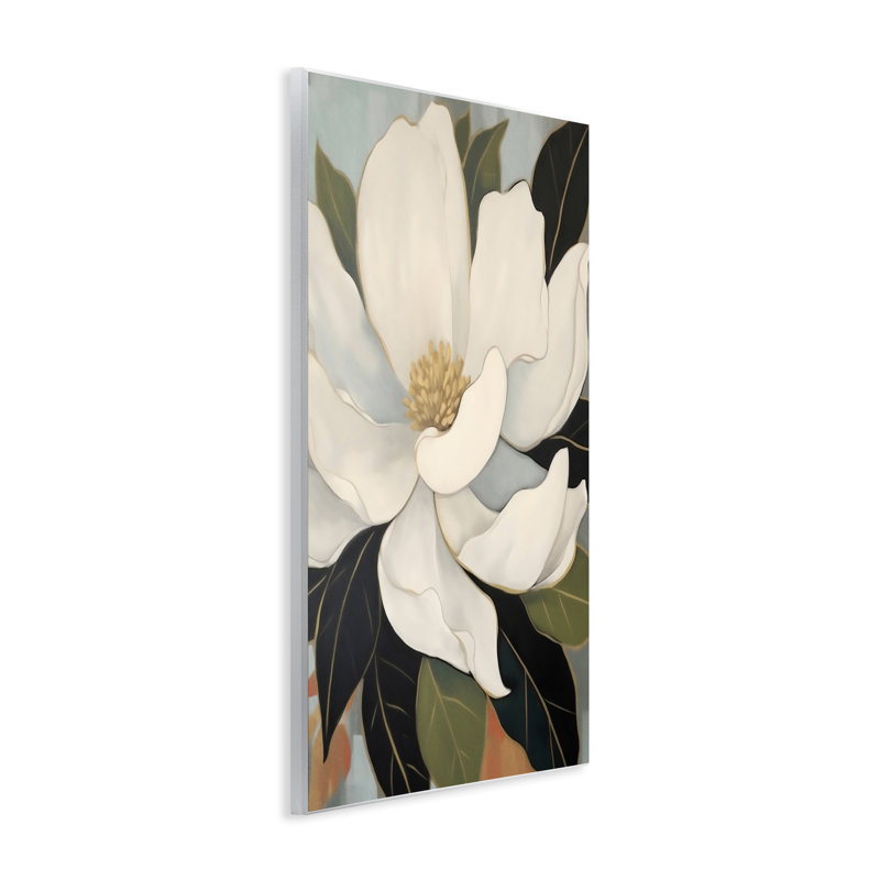 Plaque murale ouverte avec pétales de magnolia, design by Creative Studio, H 15 po x l 10 po