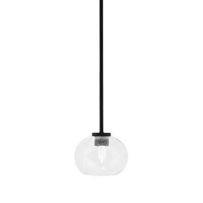 Mini-luminaire suspendu 1 lumière Amarmula, finition noir mat, verre transparent 5,75 po