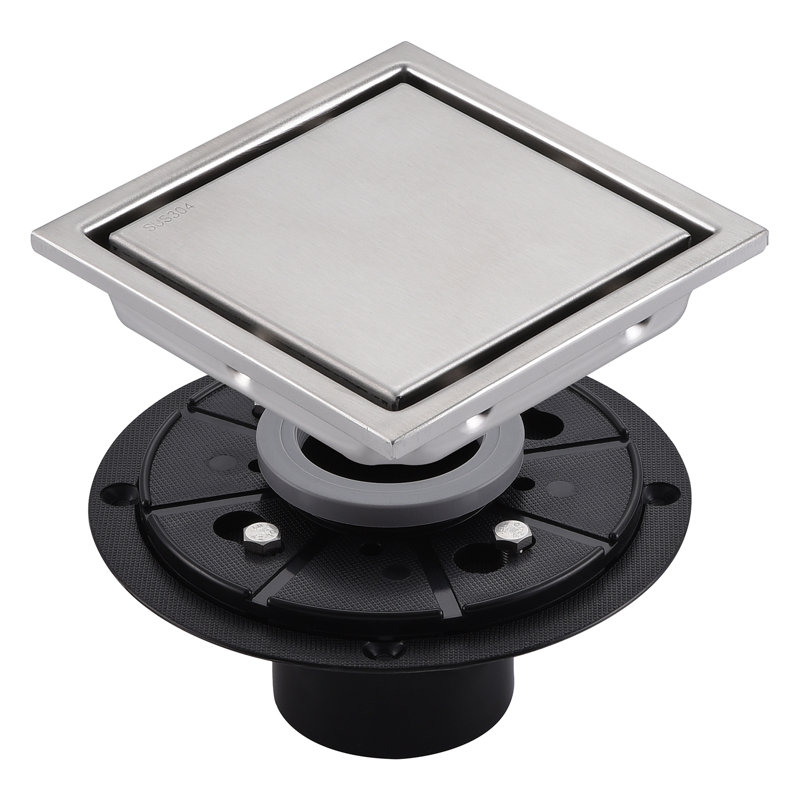 4.33'' Square Tile-In Shower Drain, Brushed Nickel