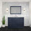 Meuble-lavabo simple bleu marine 48 po X P 22 po D, avec plateau en marbre de Carrare-560802300