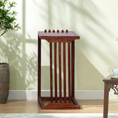 Flower stand solid wood carving smooth rounded