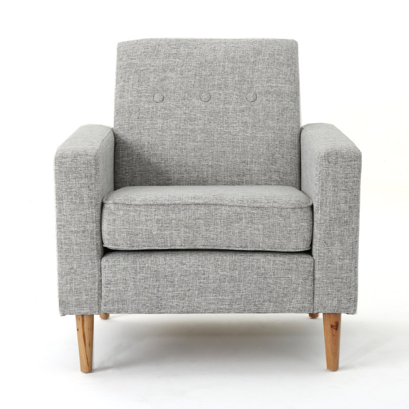 Vytis Upholstered Armchair, Light Gray Fabric