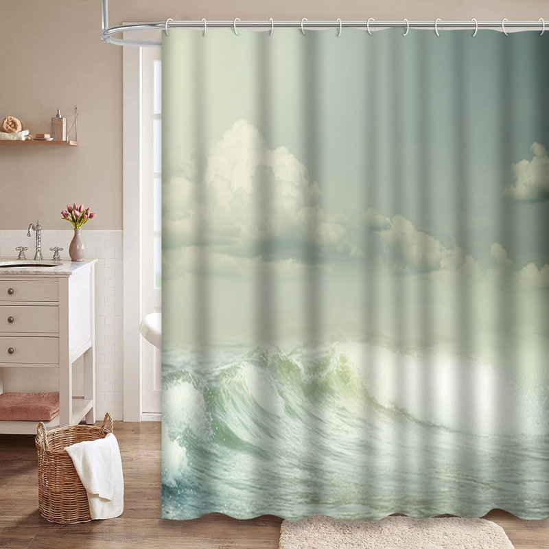 Rideau de douche avec 12 crochets, L 72 po x l 72 po
