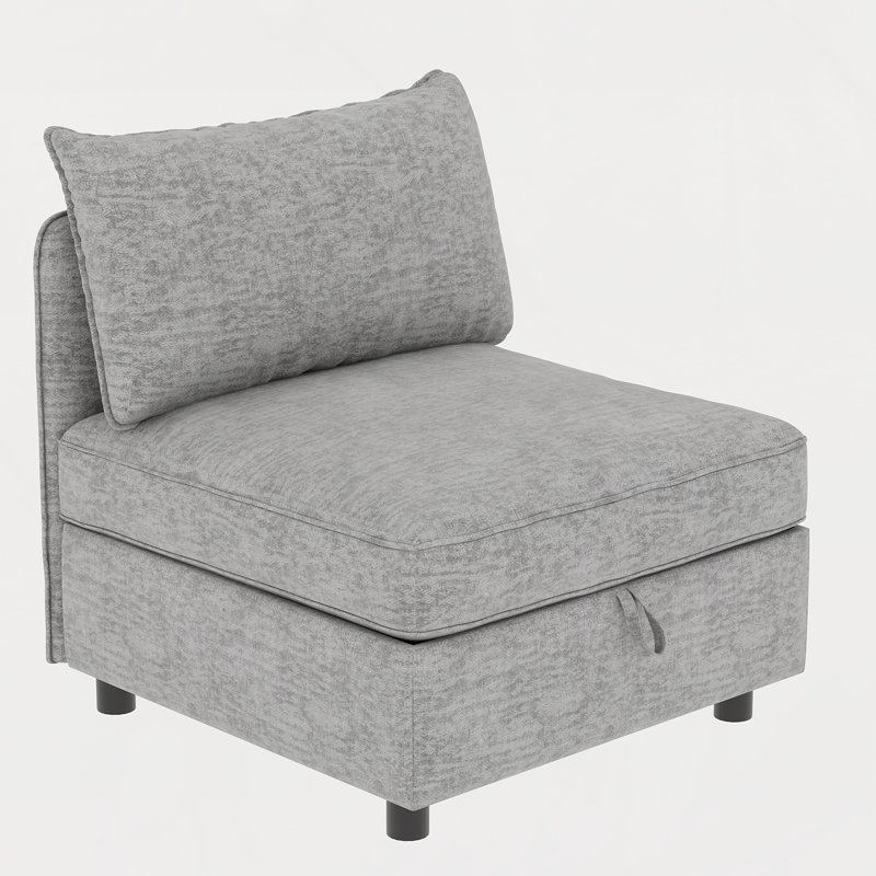 Canapé modulaire avec rangement, Chenille gris