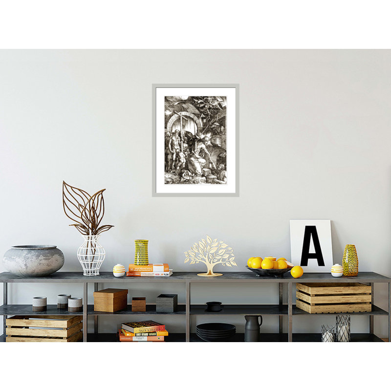 «The Harrowing of Hell From The Large Passion» par Albrecht Dürer, impression giclée encadrée, H 29,5 po x l 22,68 po