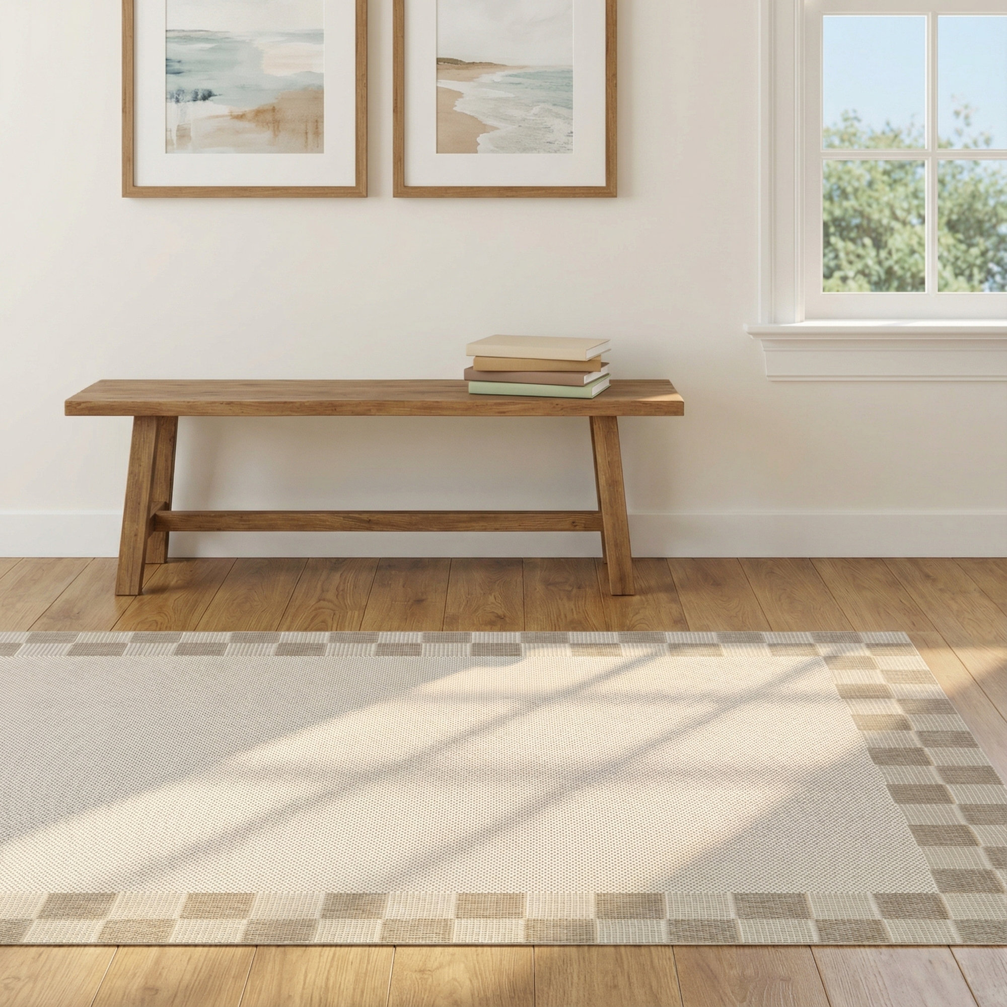 Harter Tan Indoor/Outdoor Rug, Rectangle 5'3" x 7'