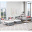 Lit superposé double au-dessus de simple et simple, lit superposé triple en bois avec tiroirs et garde-corps, gris-1165256024