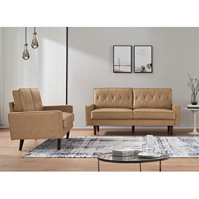 Faux Leather Living Room Set